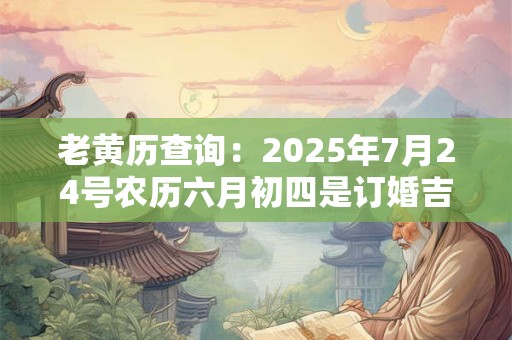 老黄历查询：2025年7月24号农历六月初四是订婚吉日吗