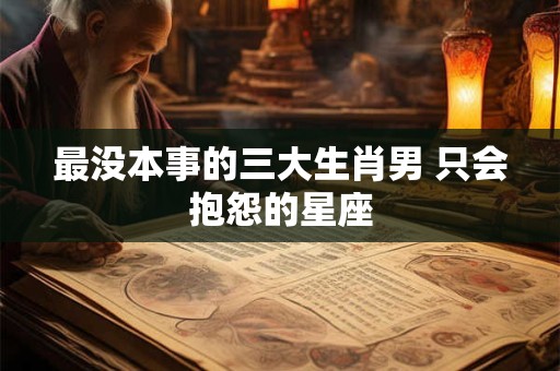 最没本事的三大生肖男 只会抱怨的星座