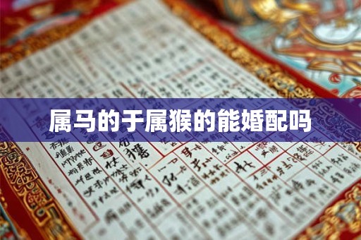 属马的于属猴的能婚配吗