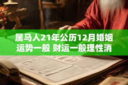 属马人21年公历12月婚姻运势一般 财运一般理性消费