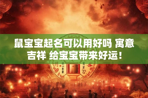 鼠宝宝起名可以用好吗 寓意吉祥 给宝宝带来好运！