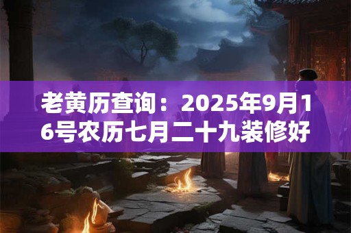 老黄历查询：2025年9月16号农历七月二十九装修好吗