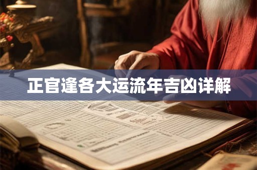 正官逢各大运流年吉凶详解