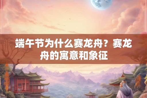端午节为什么赛龙舟？赛龙舟的寓意和象征