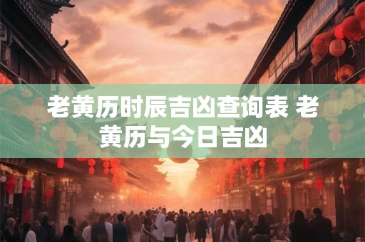 老黄历时辰吉凶查询表 老黄历与今日吉凶