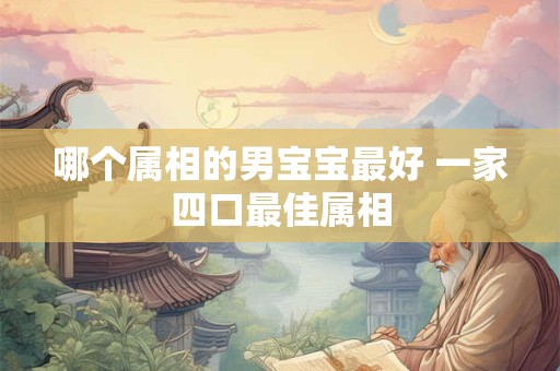 哪个属相的男宝宝最好 一家四口最佳属相