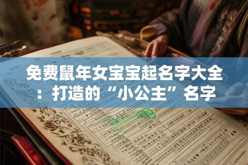免费鼠年女宝宝起名字大全：打造的“小公主”名字