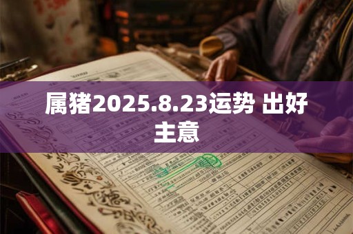 属猪2025.8.23运势 出好主意 属猪2025.8.23运势 出好主意