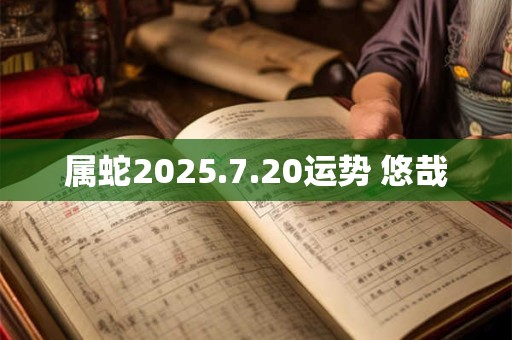 属蛇2025.7.20运势 悠哉