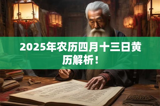 2025年农历四月十三日黄历解析！