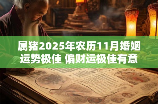 属猪2025年农历11月婚姻运势极佳 偏财运极佳有意外之财