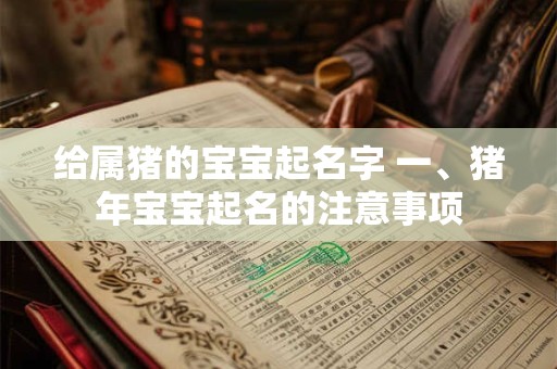 给属猪的宝宝起名字 一、猪年宝宝起名的注意事项