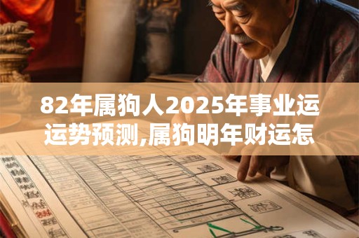 82年属狗人2025年事业运运势预测,属狗明年财运怎么样？