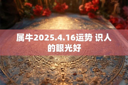 属牛2025.4.16运势 识人的眼光好