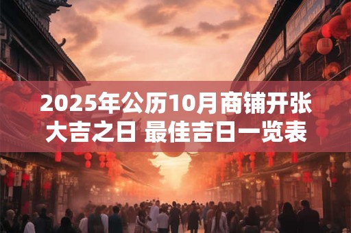 2025年公历10月商铺开张大吉之日 最佳吉日一览表