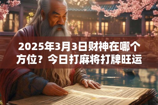 2025年3月3日财神在哪个方位？今日打麻将打牌旺运方位
