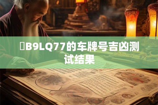粵B9LQ77的车牌号吉凶测试结果