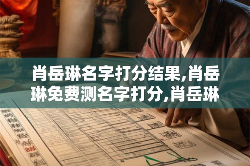 肖岳琳名字打分结果,肖岳琳免费测名字打分,肖岳琳周易免费测名字打分