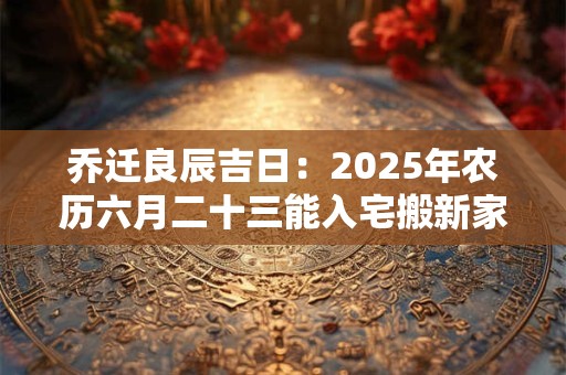 乔迁良辰吉日：2025年农历六月二十三能入宅搬新家吗？