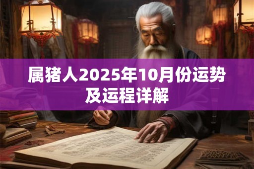 属猪人2025年10月份运势及运程详解 属猪人2025年10月份运势及运程详解