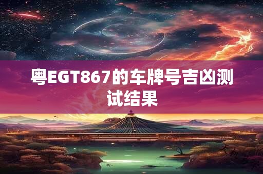 粤EGT867的车牌号吉凶测试结果