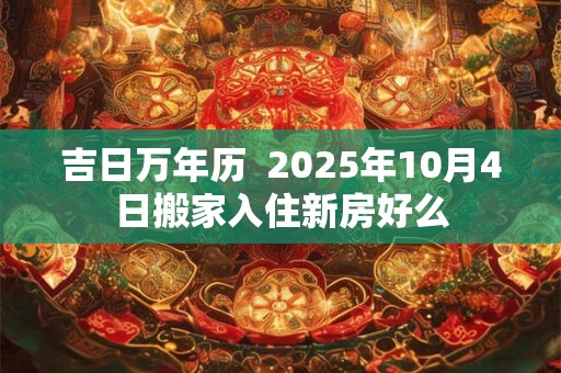吉日万年历  2025年10月4日搬家入住新房好么