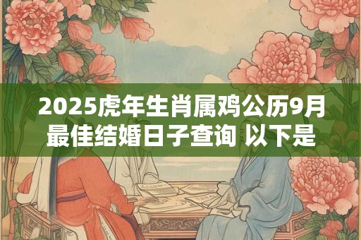 2025虎年生肖属鸡公历9月最佳结婚日子查询 以下是好日子