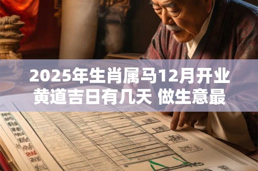2026年生肖属马12月开业黄道吉日有几天 做生意最佳日子
