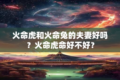火命虎和火命兔的夫妻好吗？火命虎命好不好？