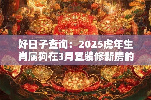 好日子查询：2025虎年生肖属狗在3月宜装修新房的黄道吉日