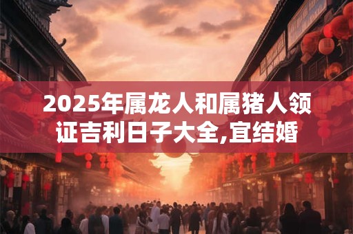 2025年属龙人和属猪人领证吉利日子大全,宜结婚