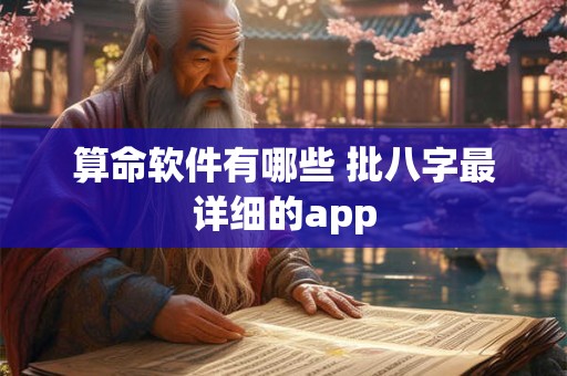 算命软件有哪些 批八字最详细的app 算命软件有哪些 批八字最详细的app