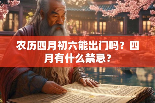 农历四月初六能出门吗?四月有什么禁忌? 农历四月初六能出门吗?四月有什么禁忌?