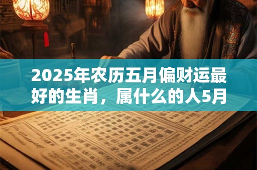 2026年农历五月偏财运最好的生肖，属什么的人5月财运爆棚