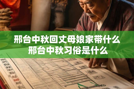 邢台中秋回丈母娘家带什么 邢台中秋习俗是什么