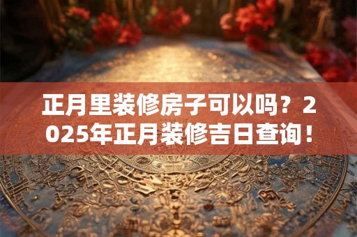 正月里装修房子可以吗？2025年正月装修吉日查询！