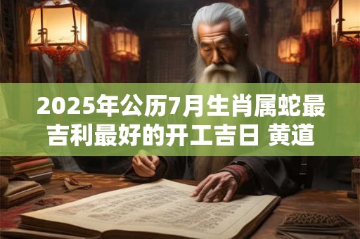 2025年公历7月生肖属蛇最吉利最好的开工吉日 黄道吉日查询