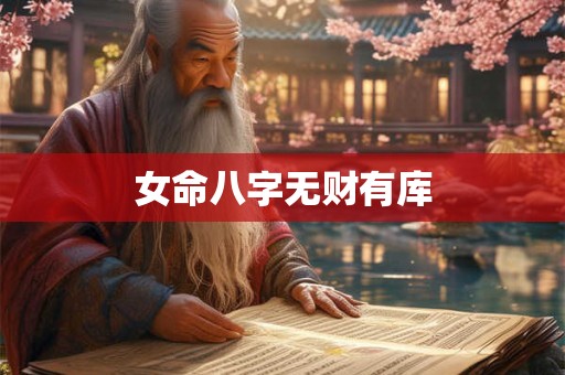 女命八字无财有库