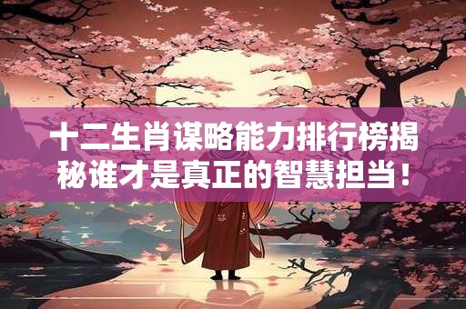十二生肖谋略能力排行榜揭秘谁才是真正的智慧担当！