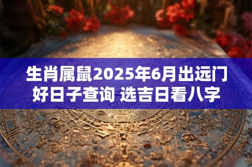 生肖属鼠2025年6月出远门好日子查询 选吉日看八字