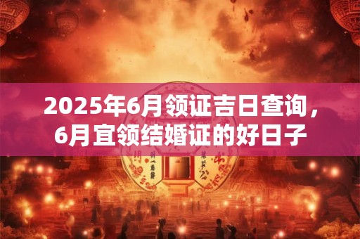 2025年6月领证吉日查询，6月宜领结婚证的好日子