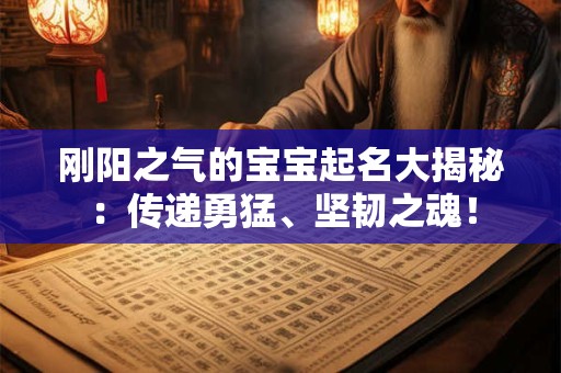 刚阳之气的宝宝起名大揭秘：传递勇猛、坚韧之魂！