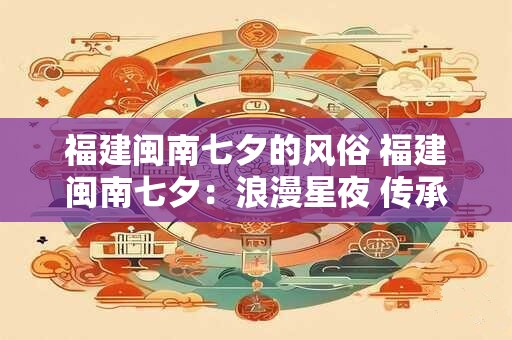 福建闽南七夕的风俗 福建闽南七夕：浪漫星夜 传承千年情韵