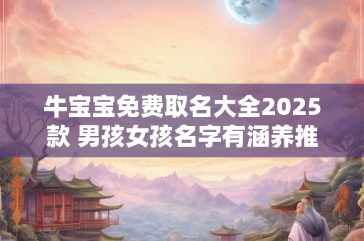 牛宝宝免费取名大全2025款 男孩女孩名字有涵养推荐
