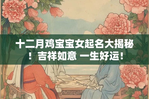 十二月鸡宝宝女起名大揭秘！吉祥如意 一生好运！