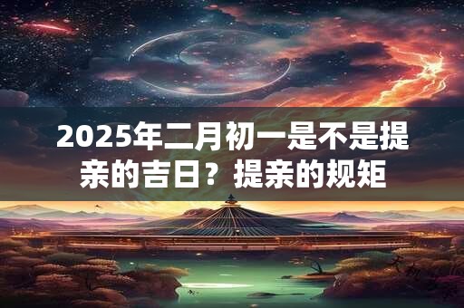 2025年二月初一是不是提亲的吉日？提亲的规矩