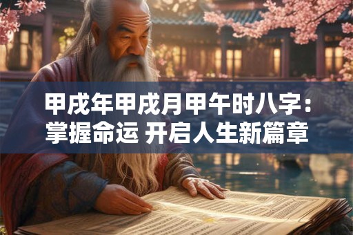 甲戌年甲戌月甲午时八字：掌握命运 开启人生新篇章