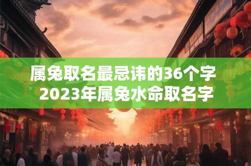 属兔取名最忌讳的36个字 2023年属兔水命取名字