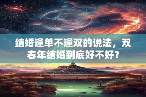 结婚逢单不逢双的说法，双春年结婚到底好不好？