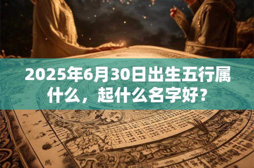 2026年6月30日出生五行属什么，起什么名字好？